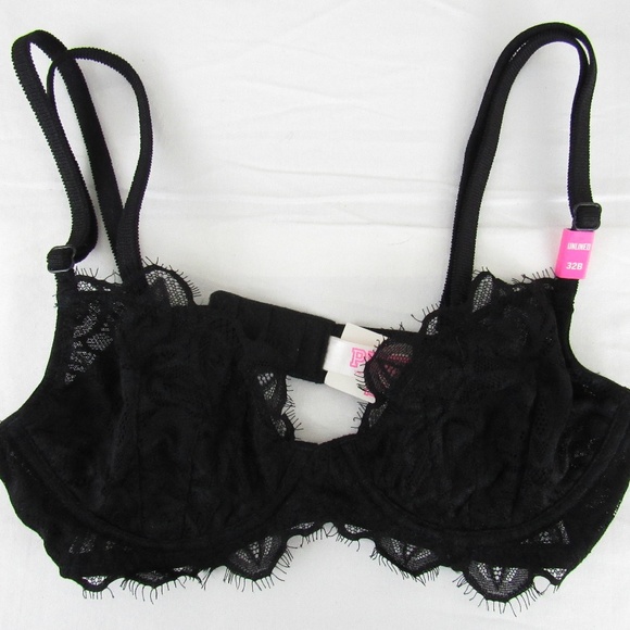 PINK Victoria's Secret Other - Unlined Sheer Floral Lace Underwire Bra